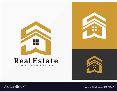 Letter S Real Estate Logo Design Abstract Vector Image