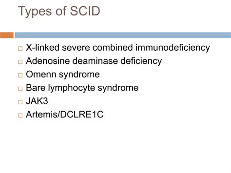 Severe Combined Immunodeficiency Ppt