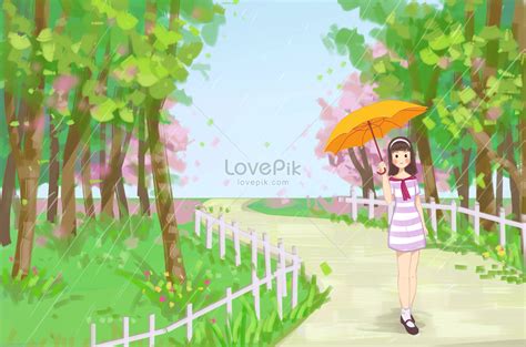 Spring rain illustration image_picture free download 400125317_lovepik.com