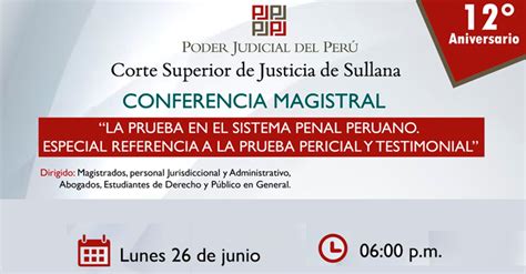 Conferencia Magistral La Prueba En El Sistema Penal Peruano Especial