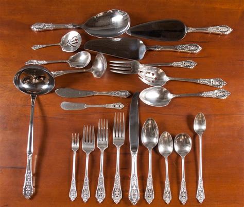 Lot Wallace Rose Point Sterling Silver Flatware Set