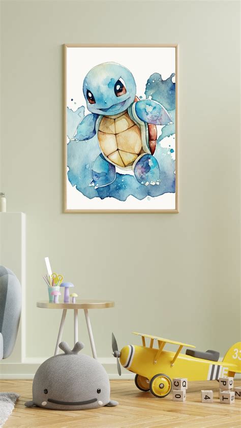 Watercolor Pokemon Wall Art Pikachu Charmander Squirtle Prints And