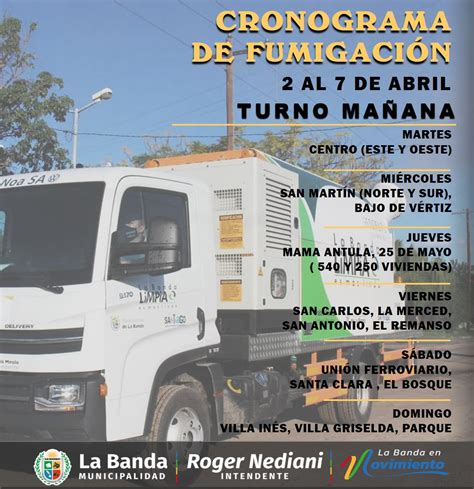 El Municipio Dio A Conocer El Nuevo Cronograma De Fumigaci N