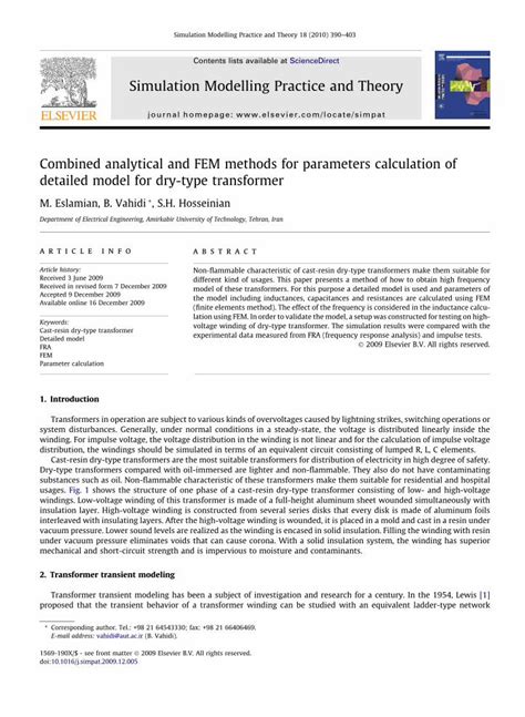 Pdf Combined Analytical And Fem Methods For Parameters Calculation Of