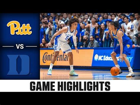 Pitt Vs Duke Game Highlights Acc Mens Basketball Bvm Sports