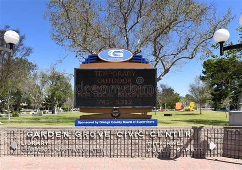 Garden Grove California 31 Mar 2021 Sign At The Garden Grove Civic