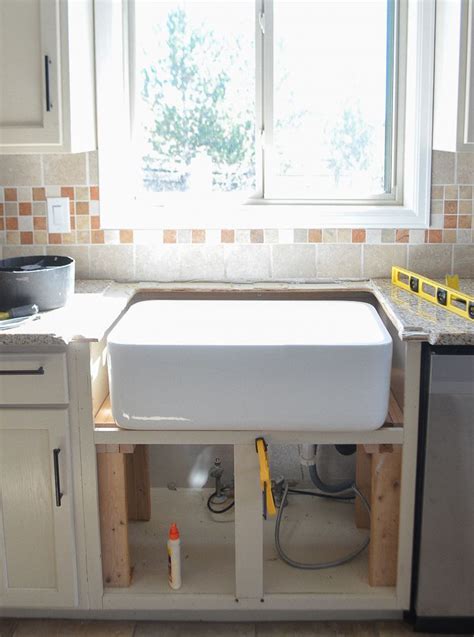 Kitchen Progress Installing The Farmhouse Sink Sarah Joy Farmhouse Sink Installation