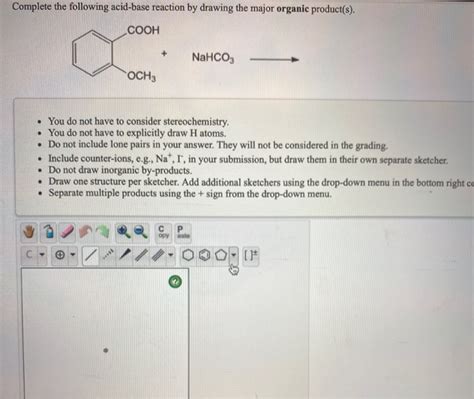 Solved Complete The Following Acid Base Reaction By Drawing Chegg