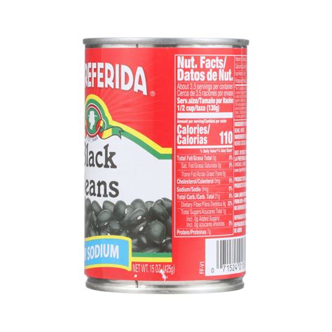 Low Sodium Black Beans 15 Oz La Preferida