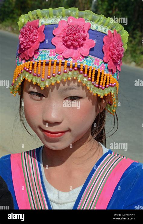 Children of the Hmong tribe in Laos in traditional costume Stock Photo ...