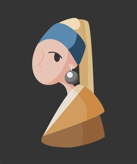 Girl With A Pearl Earring Vector Illustration Girl With Pearl Earring