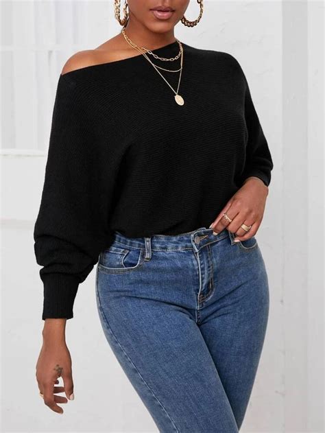 Batwing Sleeve Sweater Sweater Sleeves Bat Wings Boat Neck Fashion News Mom Jeans Sweaters