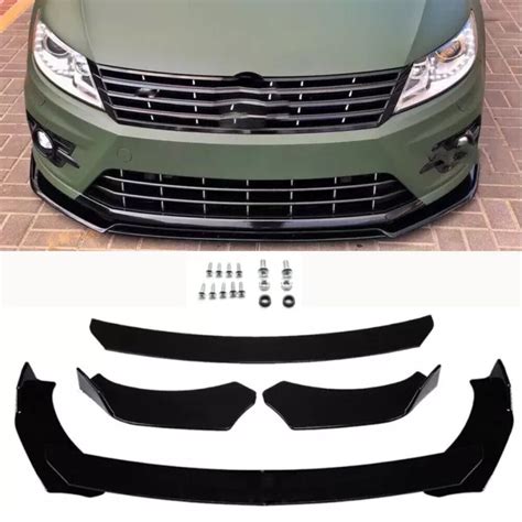 Uk For Vw For Cc For Passat Gloss Black Front Bumper Lip Splitter