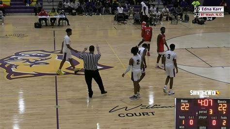 Edna Karr Vs B T Washington N O High School Basketball 2020 YouTube