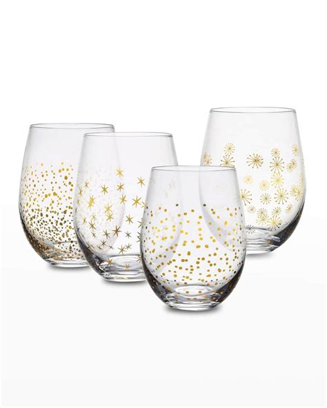 Mikasa Party 18 Oz Stemless Wine Glasses Set Of 4 Neiman Marcus