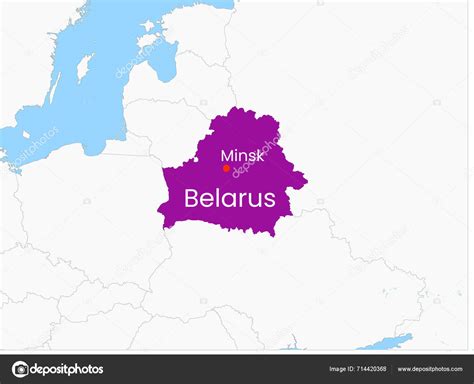 High Detailed Map Belarus Outline Map Belarus Europe Stock Vector By ©poonamrai 714420368