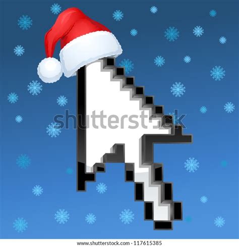 Christmas Cursor Arrow Santa Clauses Hat Stock Vector Royalty Free