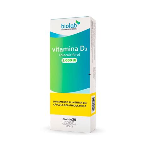 Vitamina d3 7000ui 12 cápsulas Biolab Farma Direta