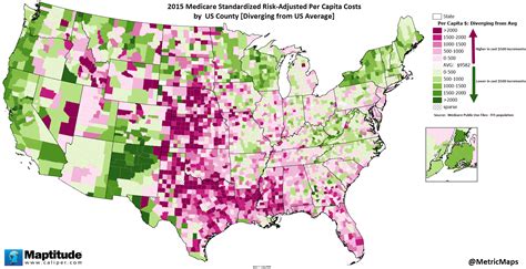 Medicare costs per capita by U.S. county - Vivid Maps