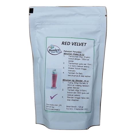 Jual Bubuk Minuman Rasa RED VELVET 120gr Drink Powder Milk Shake Bonico