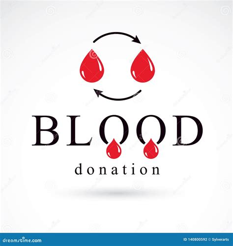 Blood Donation Vector Symbol Created With Red Blood Drops And