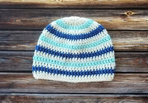 Basic Striped Beanie Crochet Pattern CAL For A Cause Hooked On