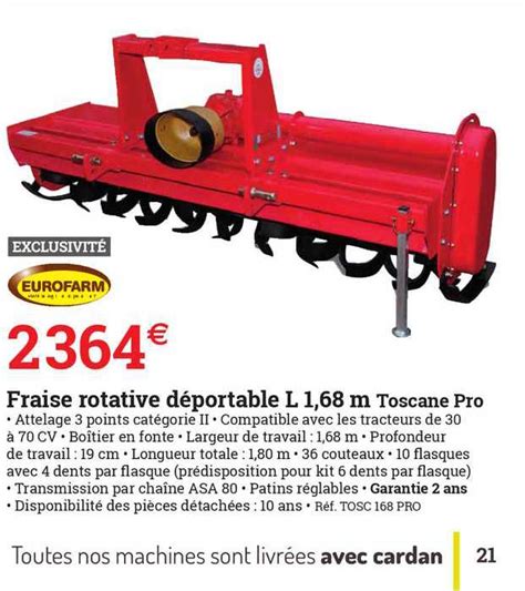 Offre Fraise Rotative Déportable Majar chez Rural Master