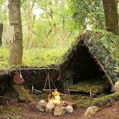 Moss Survival Shelter Bushcraft Shelter Shelters In The Woods