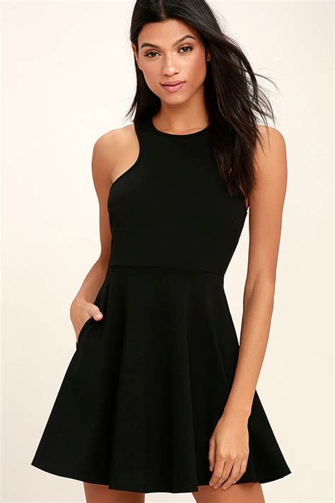 Cute Black Dress Skater Dress Sleeveless Dress 49 00 Lulus