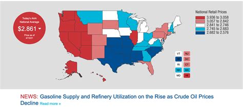 Gas Prices In Usa Map – Topographic Map of Usa with States