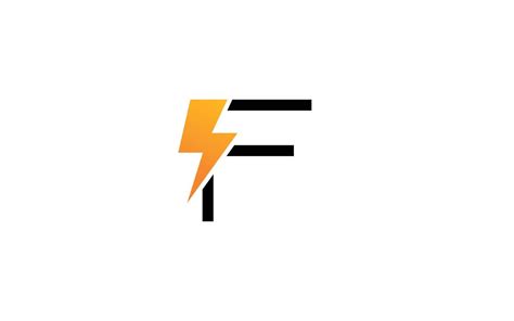 F Logo Energy Vector For Identity Company Initial Letter Volt Template