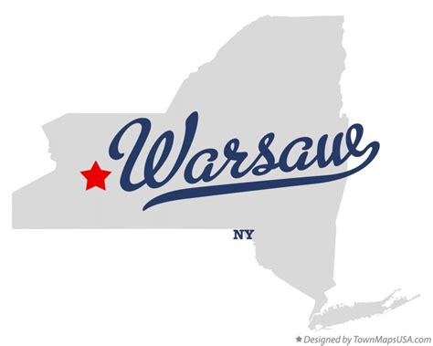 Map of Warsaw, NY, New York