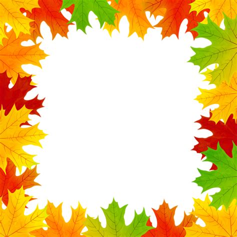 Autumn Leaves Border Frame Png Clip Art Image