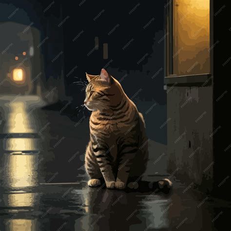 Premium Vector | Cat alone