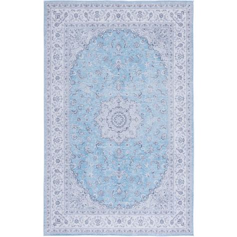 Safavieh Tuscon Blue Gray Ft X Ft Machine Washable Border Floral