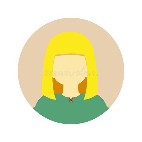 Young Girl Long Blonde Hair People Vector Illustration Graphic Stock