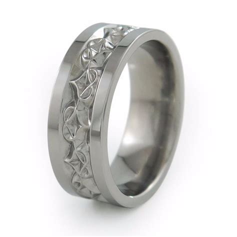 Amore - Mens Carved Titanium Ring | Titanium Rings