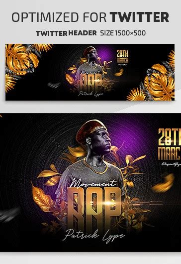 Rap Movement Twitter Header Psd Template 10026103 By Elegantflyer