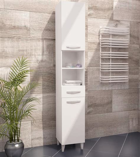 Tall Bathroom Cabinet White Gloss Semis Online