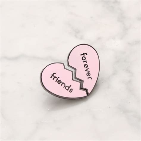 Sale Friends Forever Pin Bff Enamel Pin Heart Flair Etsy