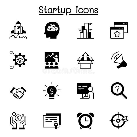 Startup Icon Set Vector Illustration Graphic Design Stock Vector