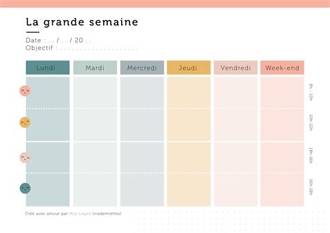 Agenda Semainier Imprimer Tanant