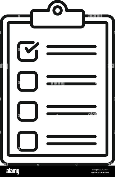 Paper Checklist Icon Outline Paper Checklist Vector Icon For Web