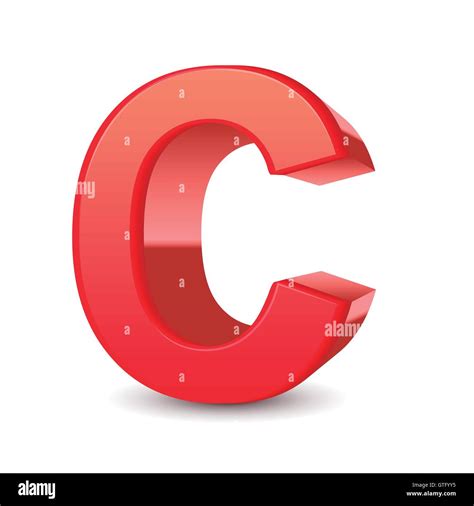 3d Red Letter C Isolated White Background Stock Vector Image And Art Alamy