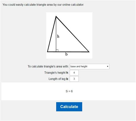 Area of a triangle calculator.