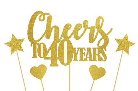 Buy SVM CRAFT Cheers To 40 Years Cake Topper 40th Birthday Cake Topper