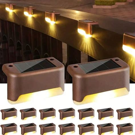 4 peças Luz Solar Externa para Deck Luz de Degrau LED À Prova d Água