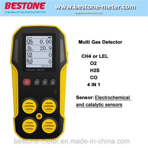 China Gas Leak Detector Portable CH4 Lel Co H2s O2 Multi 4 In 1