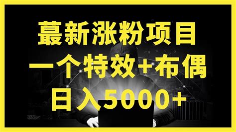 普通人也可以操作的网赚项目，野路子赚钱方法，全新赚钱方法！ 两个快速涨粉的野路子，一个特效 神奇布偶，粉丝暴涨5000起！ Youtube