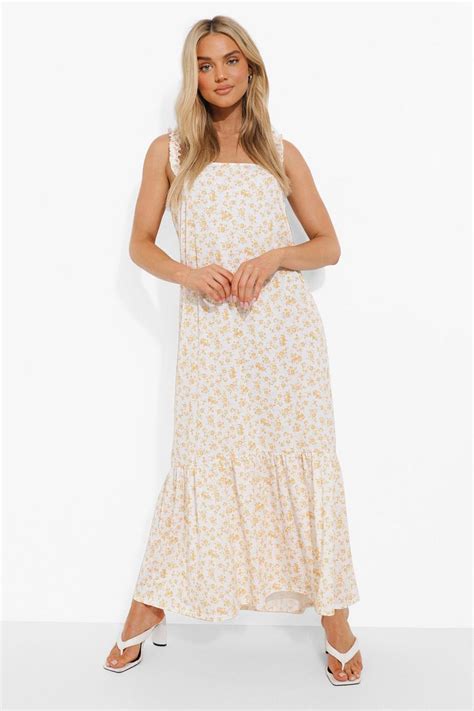 Ditsy Floral Ruffle Maxi Dress Boohoo